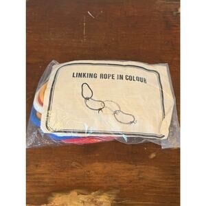 Linking Rope in Colour Vintage 4 Ring Magic Trick Set with Instructions